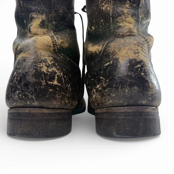 Combat Jump Boots Men Size 10.5-11 VTG 1950s Weathered Black Leather BF Goodrich